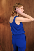 The Ivy Silk Tank Cobalt Blue
