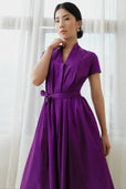 The Abigail Shirt Dress Deep Purple