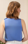 The Ella Silk Tank Skyline Blue