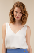 The Hazel Silk Tank Ivory