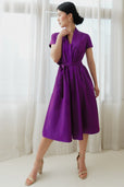 The Abigail Shirt Dress Deep Purple