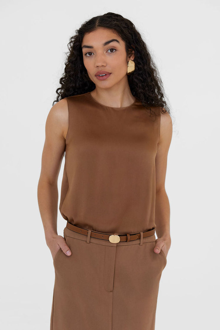 The Amber Silk Shell Camel