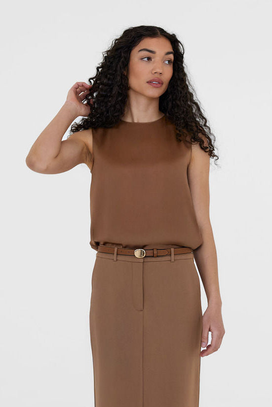 The Amber Silk Shell Camel