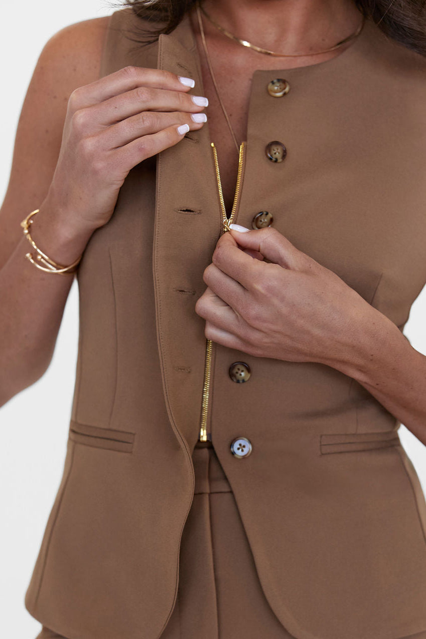 The Anna Vest Camel