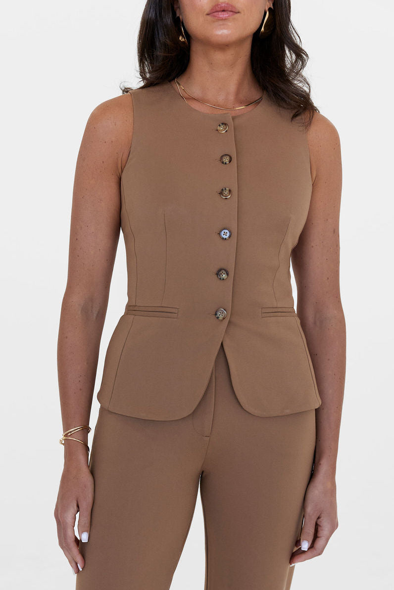 The Anna Vest Camel