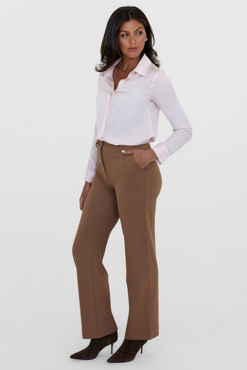 The Grace Silk Long Sleeve Blouse Barely Pink