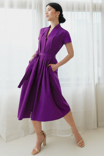 The Abigail Shirt Dress Deep Purple