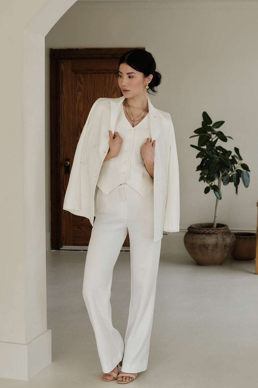 The Dominique Blazer Ivory