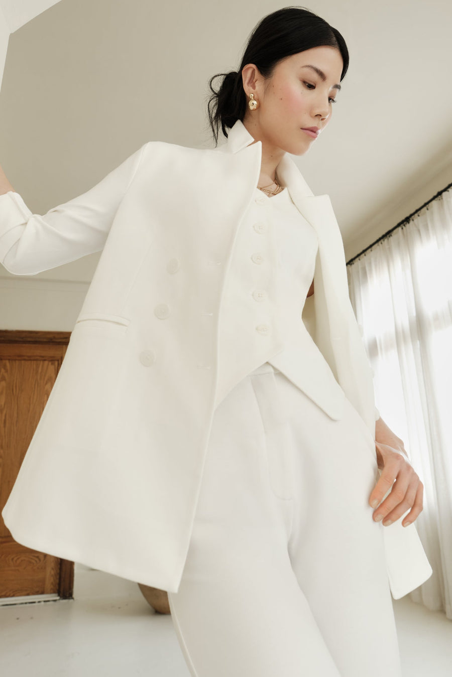 The Dominique Blazer Ivory