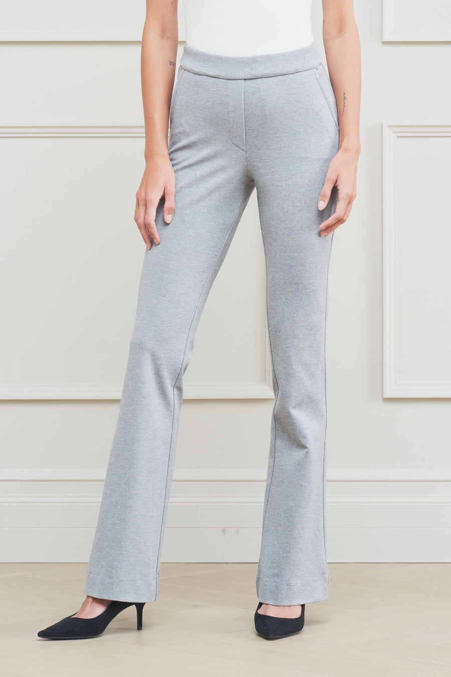 The Dolly Flare Pant Light Heather Grey