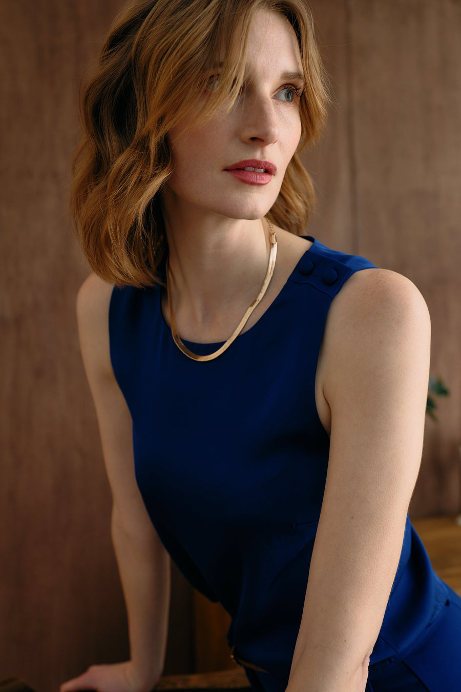 The Ella Silk Tank Cobalt Blue