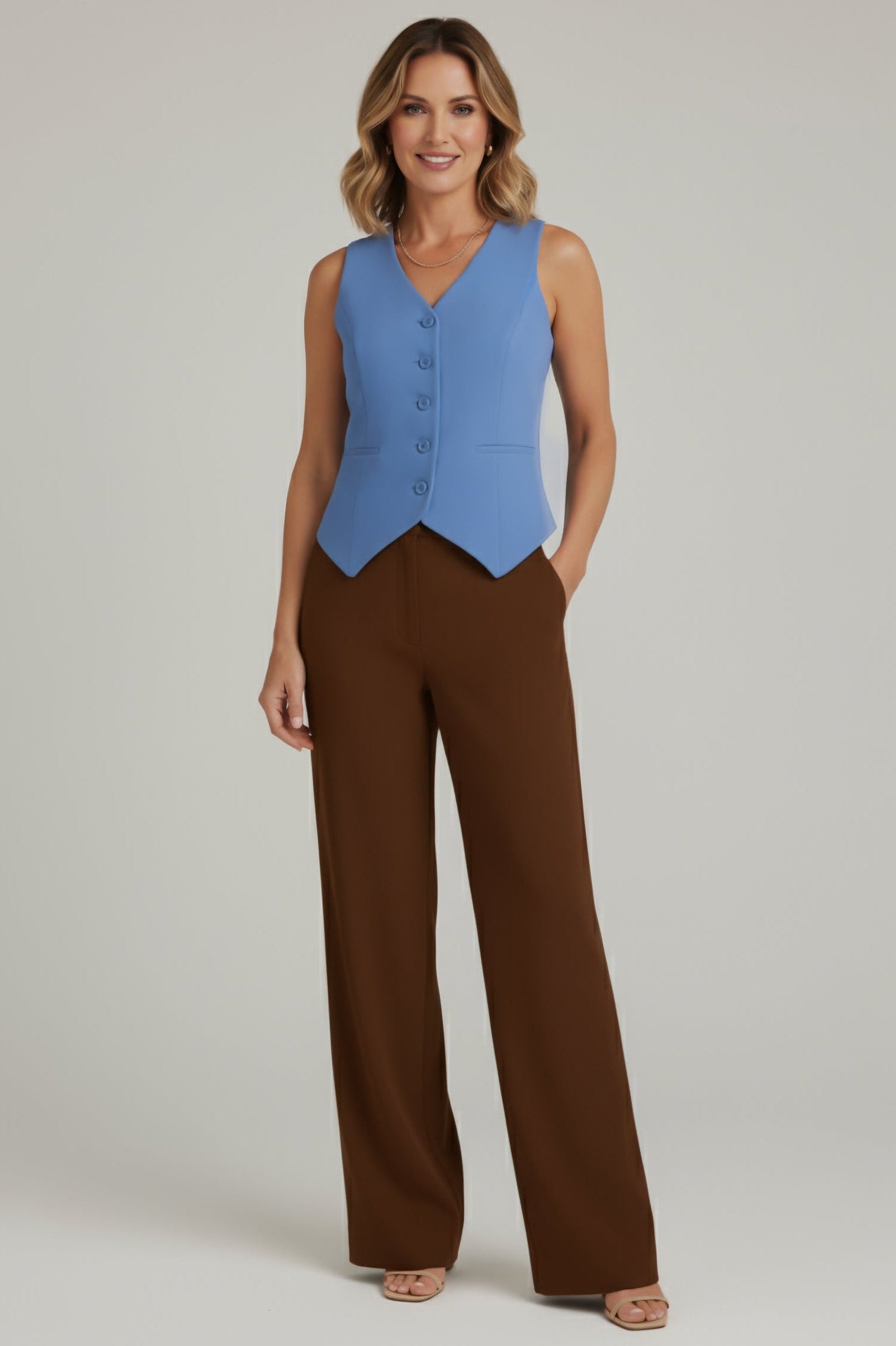 The No Gape Zora Vest Skyline Blue