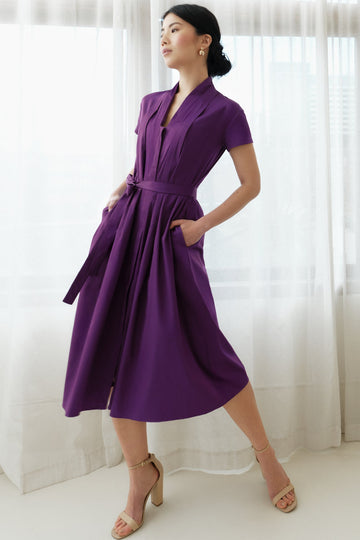 The Abigail Shirt Dress Deep Purple