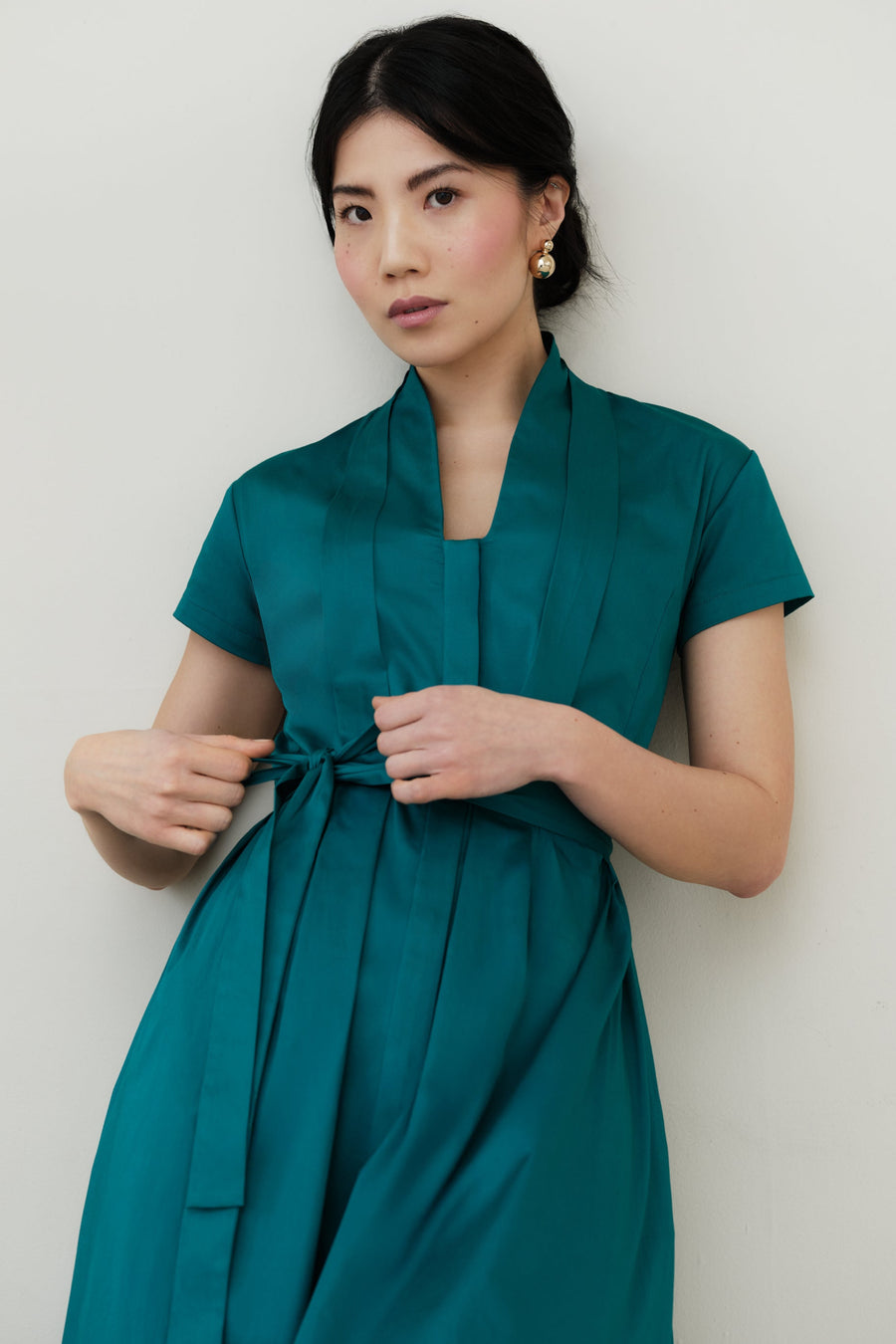 The Abigail Shirt Dress Emerald
