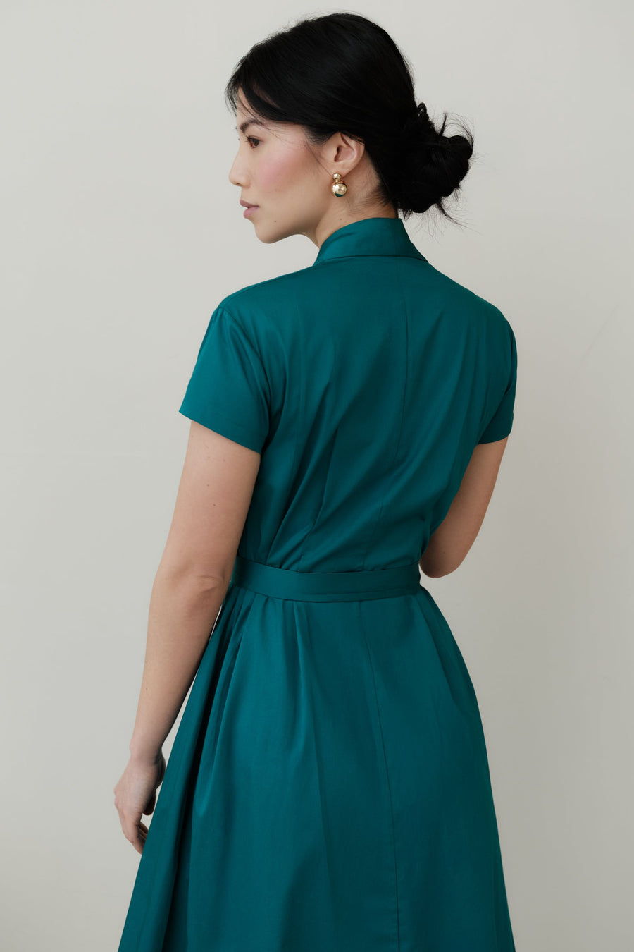 The Abigail Shirt Dress Emerald