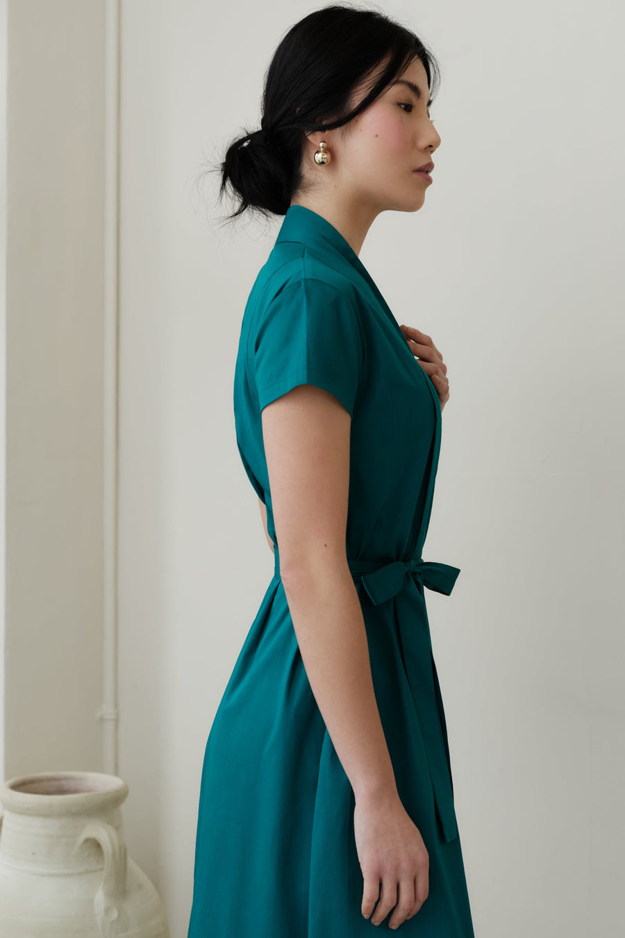 The Abigail Shirt Dress Emerald