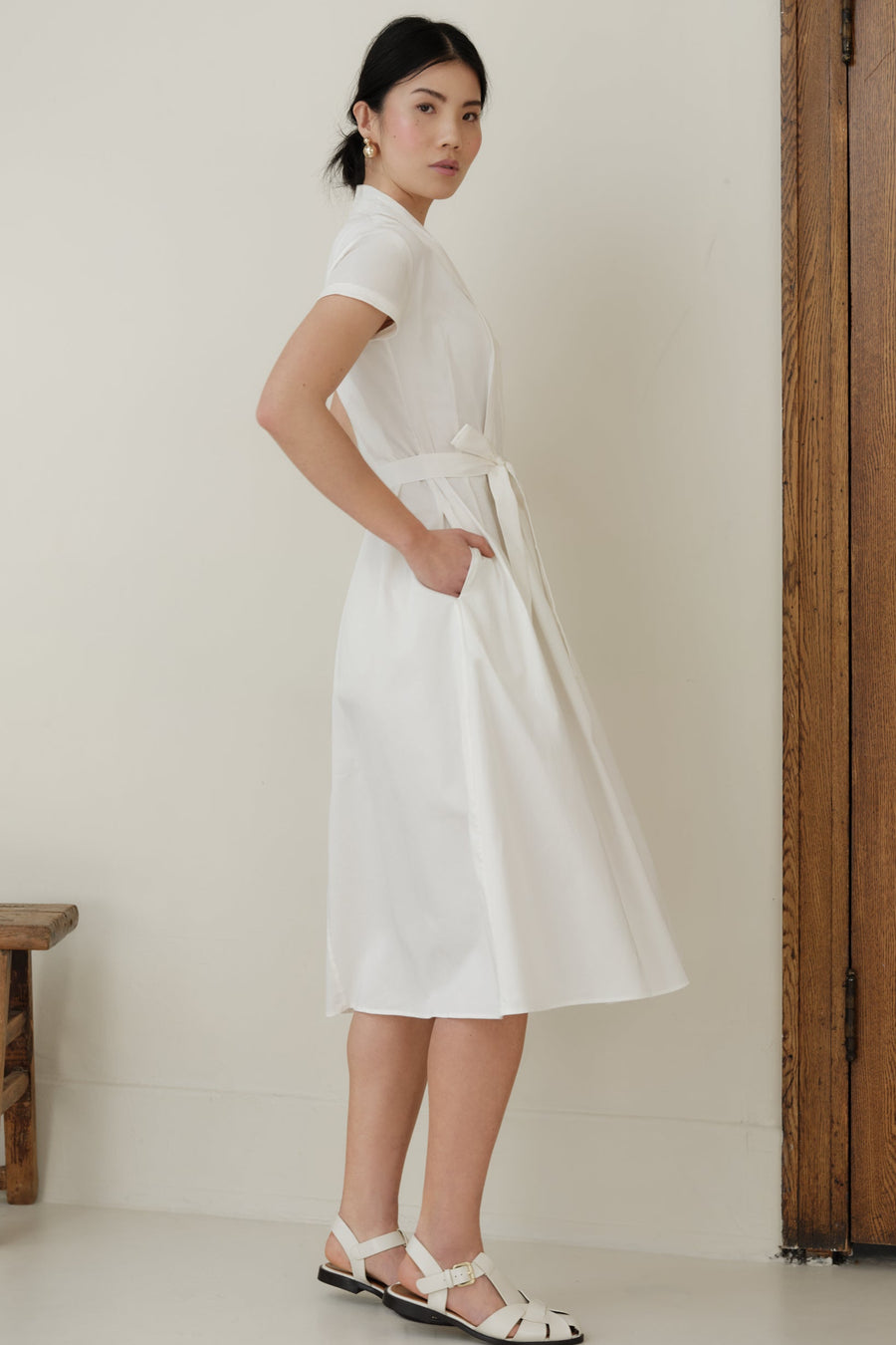 The Abigail Shirt Dress Ivory