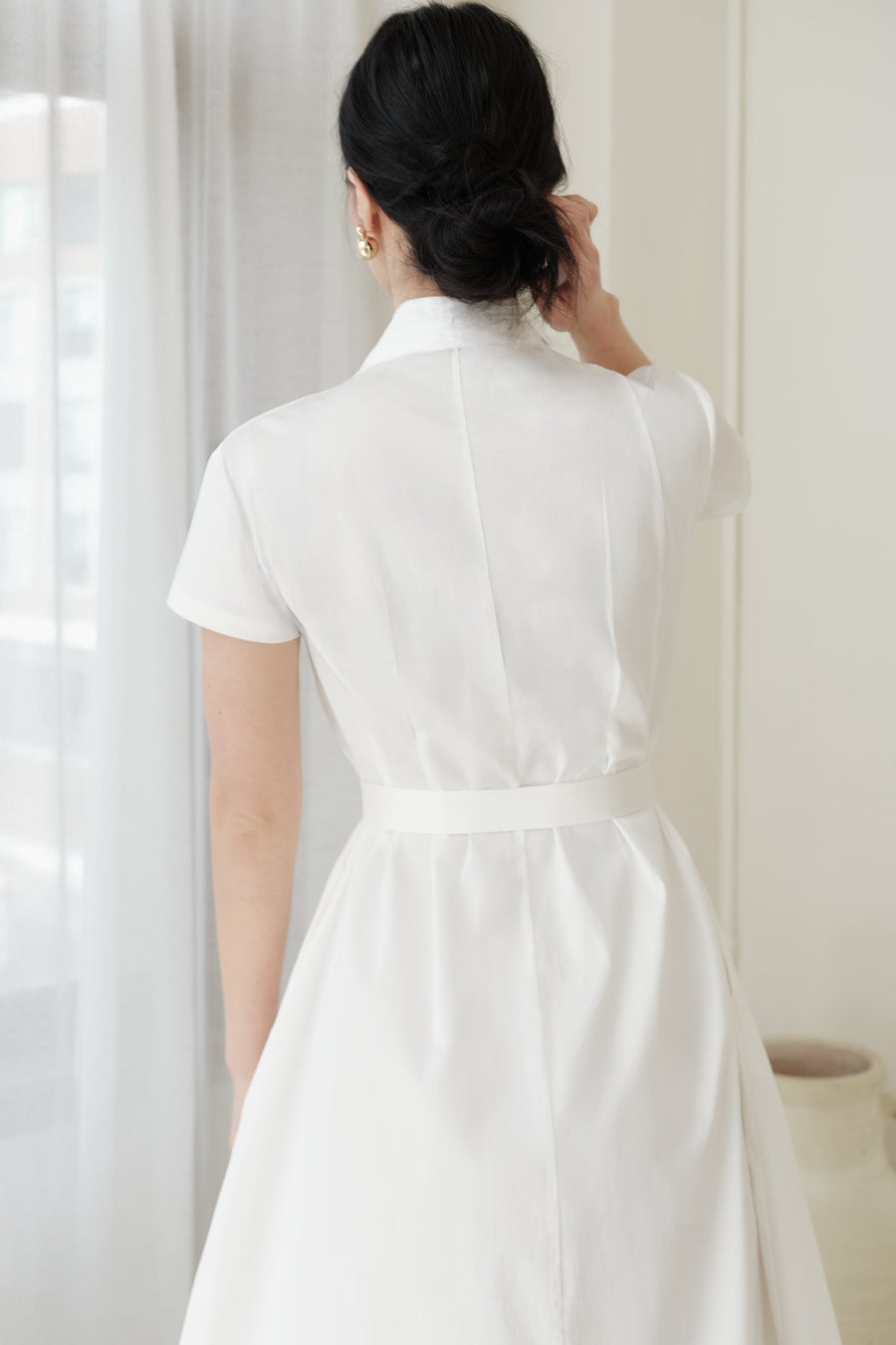 The Abigail Shirt Dress Ivory