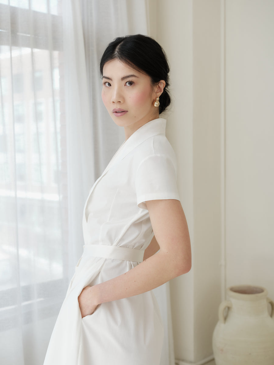 The Abigail Shirt Dress Ivory