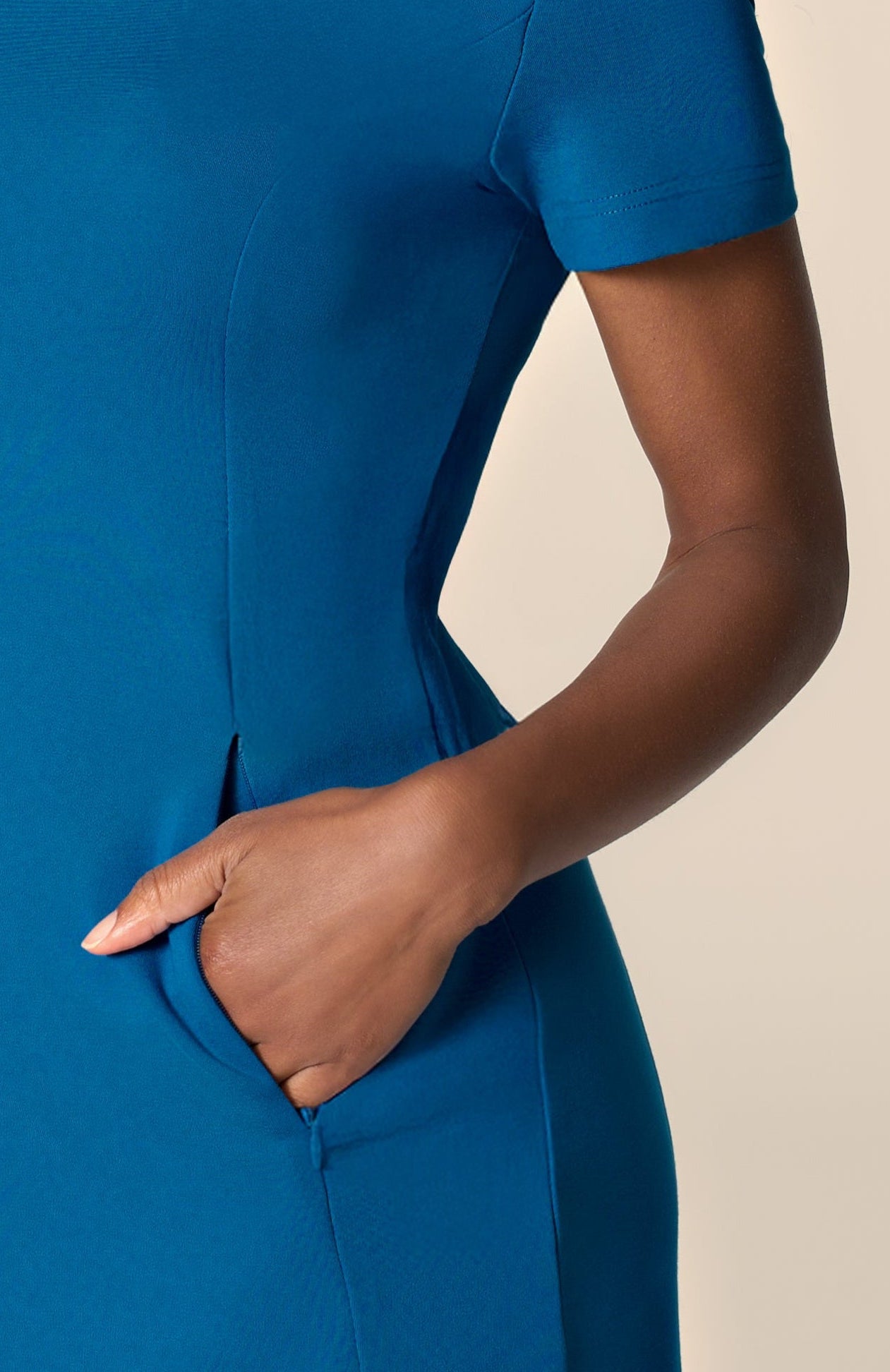 The Cecilia Dress Short Sleeve Peacock Blue