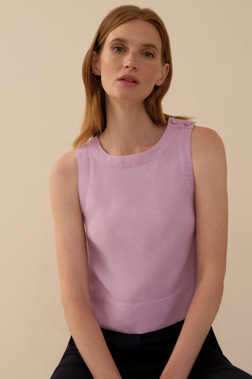 The Ella Linen Tank Peony