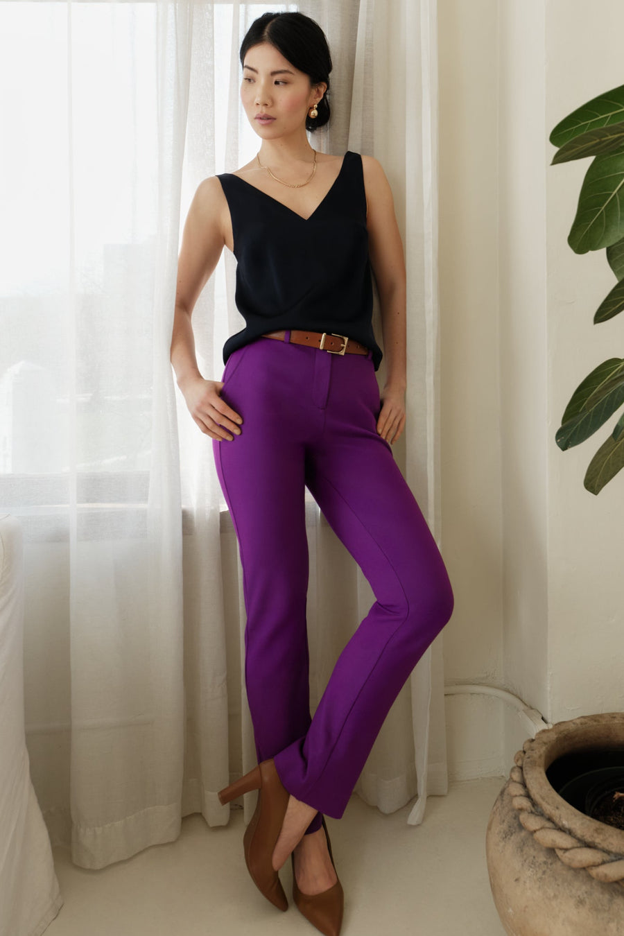 The Eloise Trouser Deep Purple