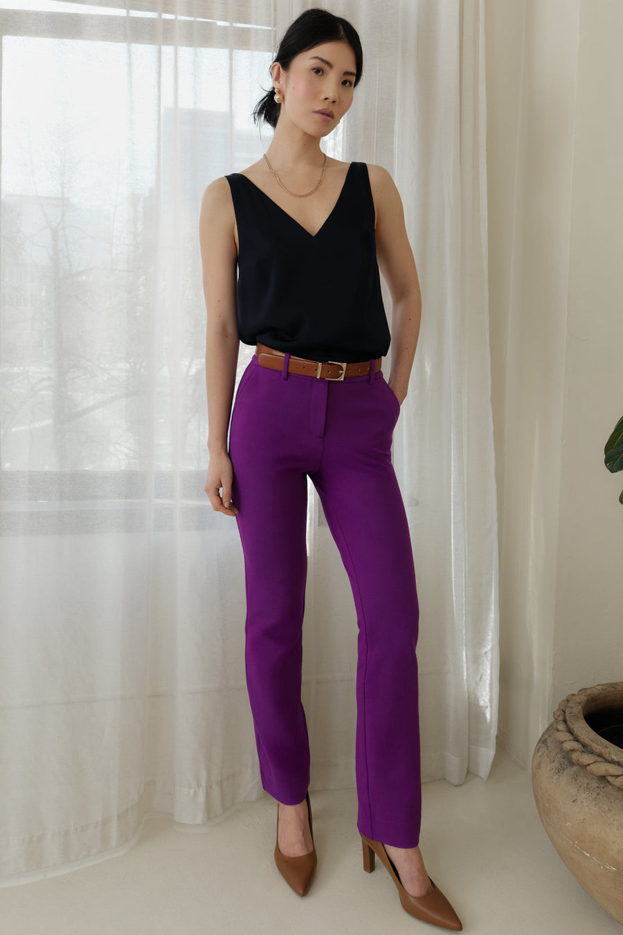 The Eloise Trouser Deep Purple