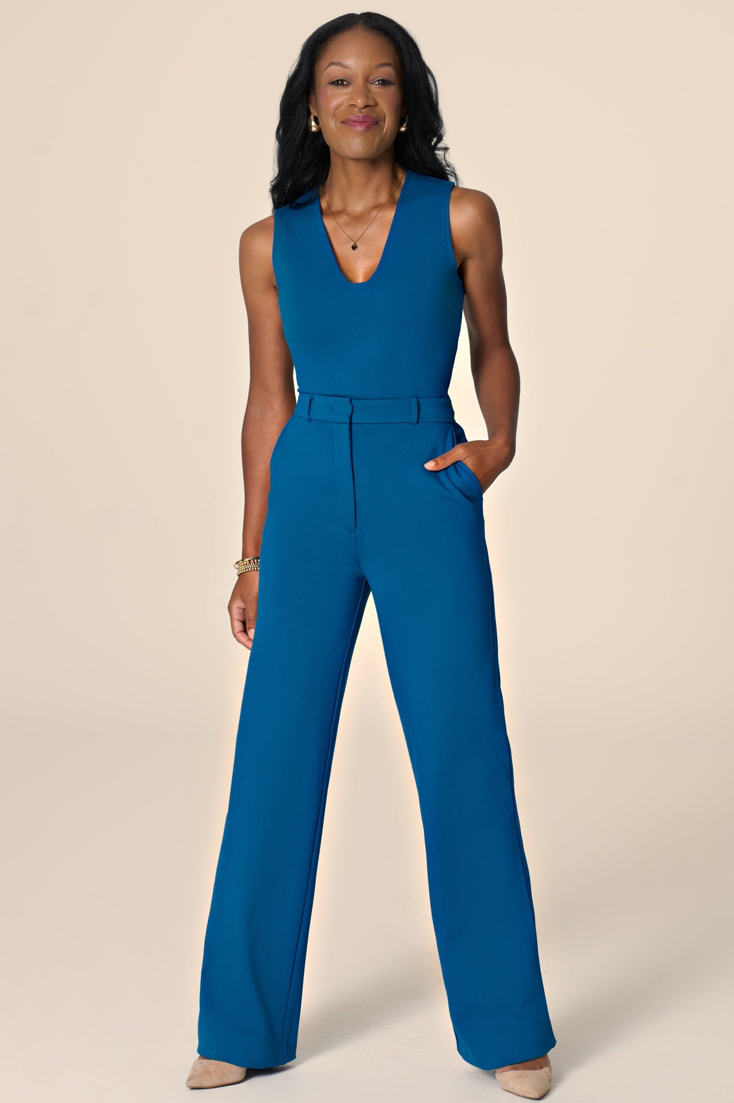 The Josephine Pant Peacock Blue