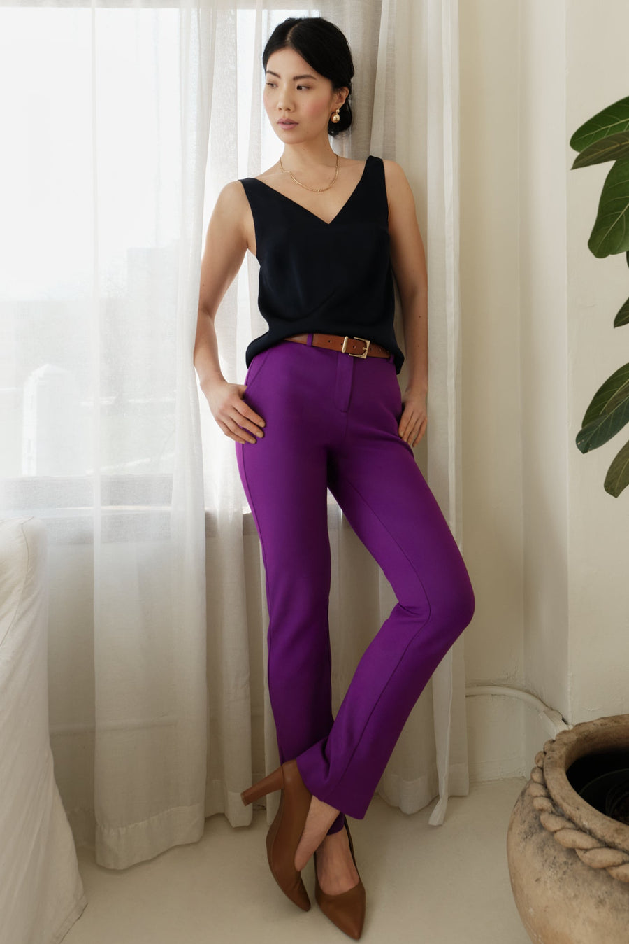 The Hazel Silk Tank Navy