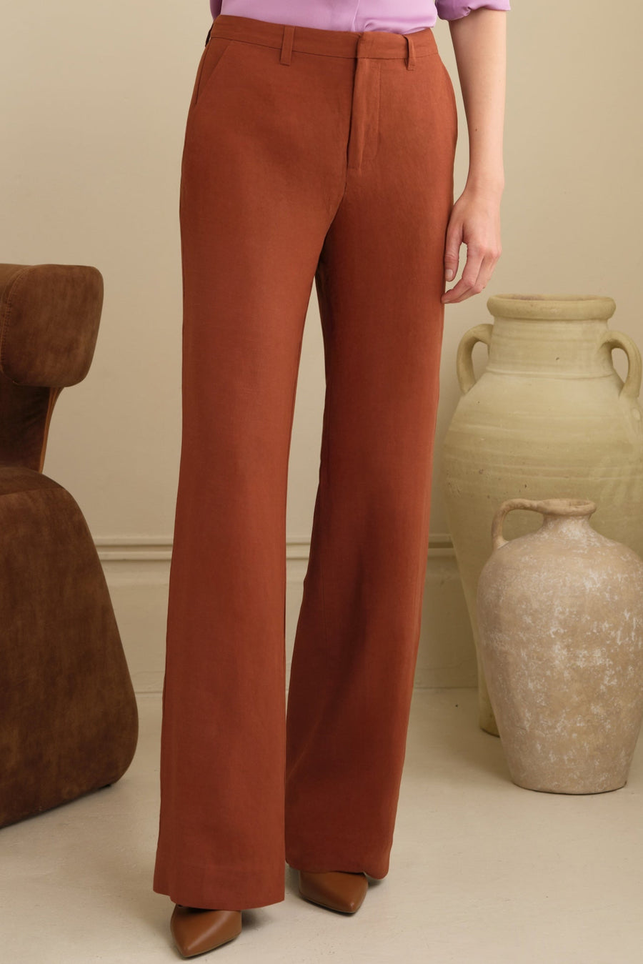 The Willow Wide Leg Trouser Cognac