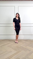 The Ashley Dress Short Sleeve V-Neck Black