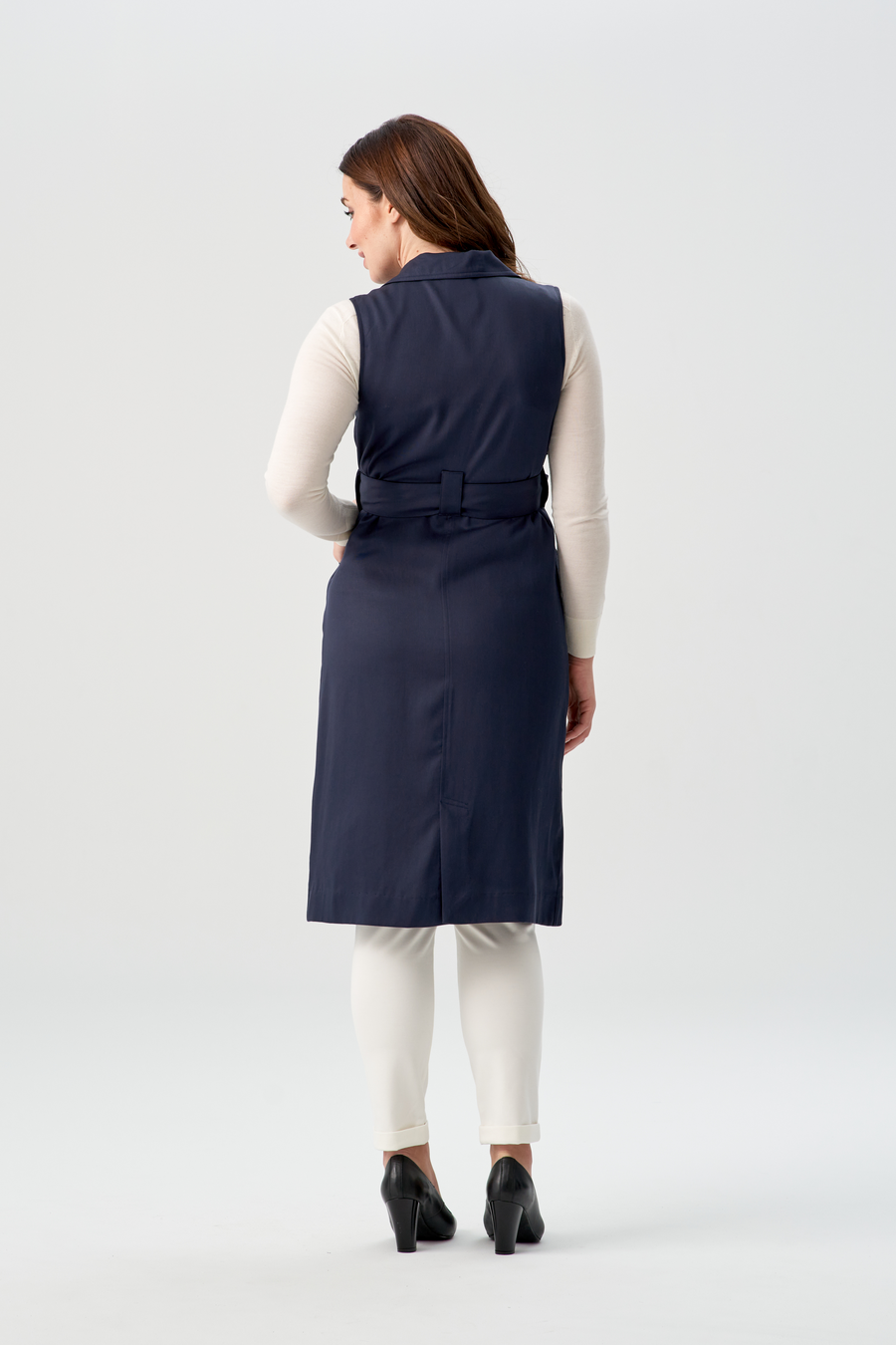 women's navy blue vest