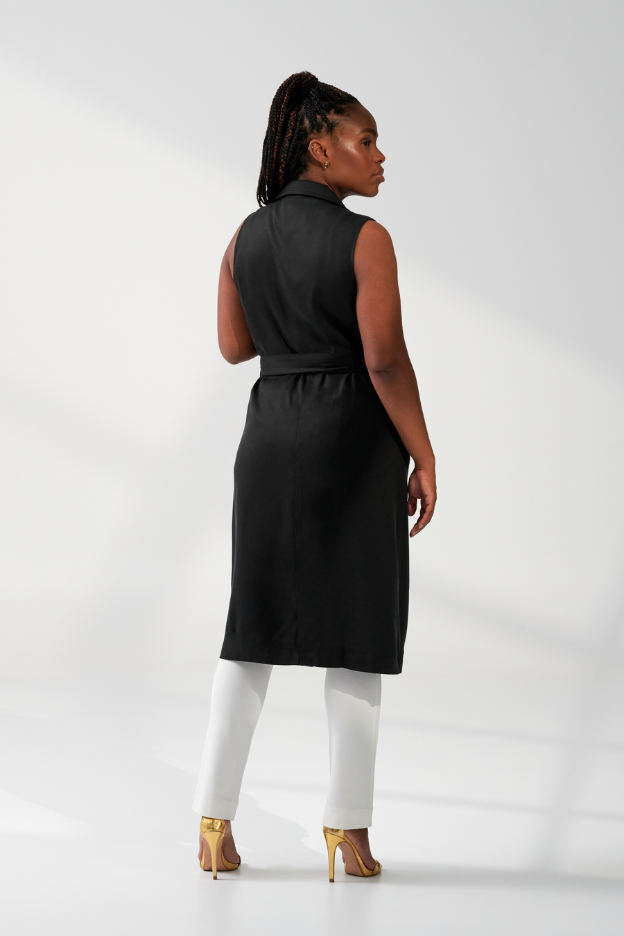 women's black vest dress