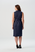 women's navy blue vest dress