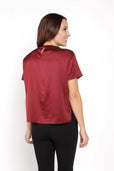silk burgundy work top