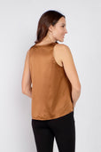 silk copper sleeveless work top