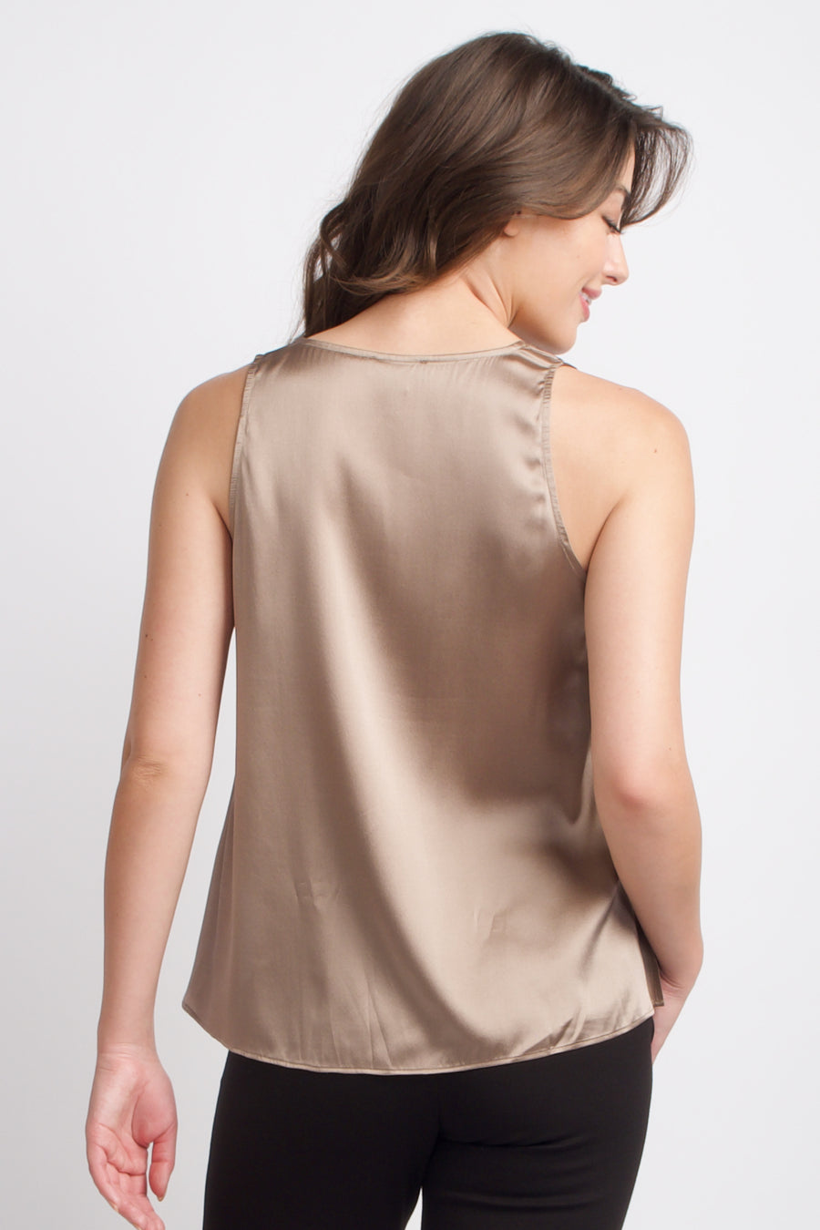 women's sleeveless silk work top