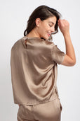 women's short sleeve silk top